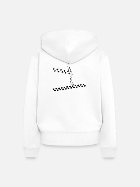 Spuren - Frauen Premium Bio Zip Hoodie - Weiß
