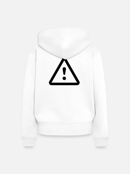 Gefahr Achtung danger - Frauen Premium Bio Zip Hoodie - Weiß
