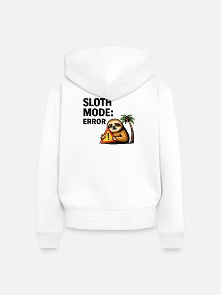 Fehler im Faultiermodus - Frauen Premium Bio Zip Hoodie - Weiß