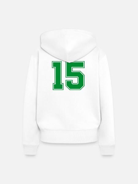 15 - Frauen Premium Bio Zip Hoodie - Weiß