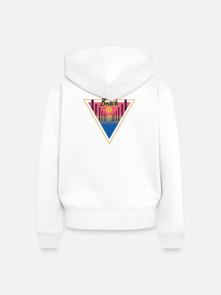 Beach Triangle - Frauen Premium Bio Zip Hoodie - Weiß