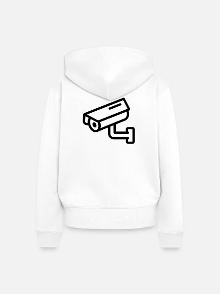 Überwachungskamera - Frauen Premium Bio Zip Hoodie - Weiß