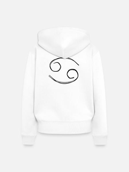 Sternzeichen Krebs handgezeichnet - Frauen Premium Bio Zip Hoodie - Weiß