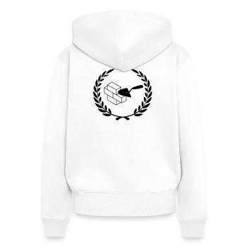 Masonry tools for masonry - Women's Premium Organic Zip Hoodie - white - Back - AI Model Female 172 light (172cm)
