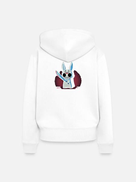 Halloween Bunny - Frauen Premium Bio Zip Hoodie - Weiß