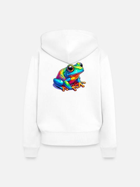 Frosch - Frauen Premium Bio Zip Hoodie - Weiß