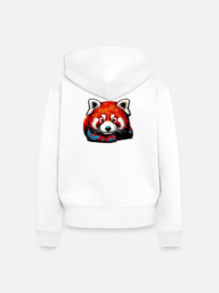 Kleiner Panda - Frauen Premium Bio Zip Hoodie - Weiß