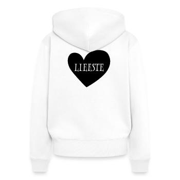 23 Dearest Heart Red - Women's Premium Organic Zip Hoodie - white - Back - AI Model Female 172 light (172cm)