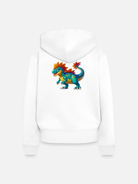 Dinosaurier - Frauen Premium Bio Zip Hoodie - Weiß