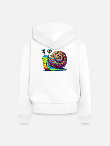 Schnecke - Frauen Premium Bio Zip Hoodie - Weiß
