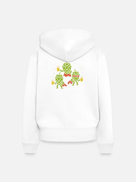 Hüpfen-Helden - Frauen Premium Bio Zip Hoodie - Weiß