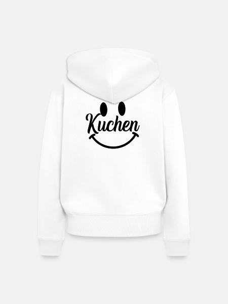 kuchen - Frauen Premium Bio Zip Hoodie - Weiß