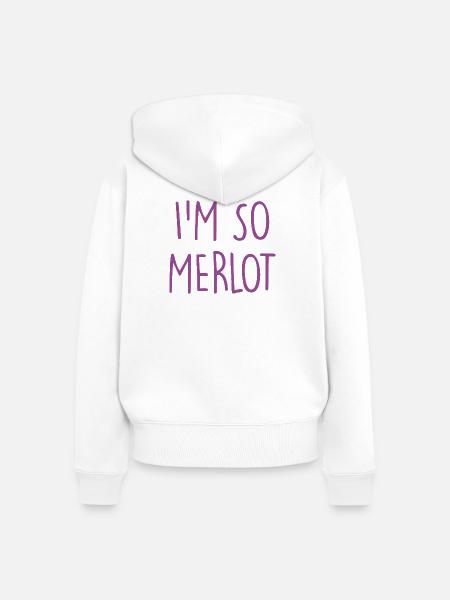 Merlot  - Frauen Premium Bio Zip Hoodie - Weiß