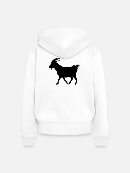 Ziege schwarz - Frauen Premium Bio Zip Hoodie - Weiß