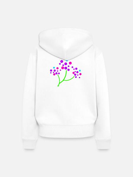 Neon Blossom Branch - Frauen Premium Bio Zip Hoodie - Weiß