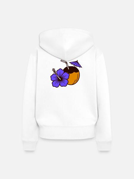 Hawaii - Frauen Premium Bio Zip Hoodie - Weiß