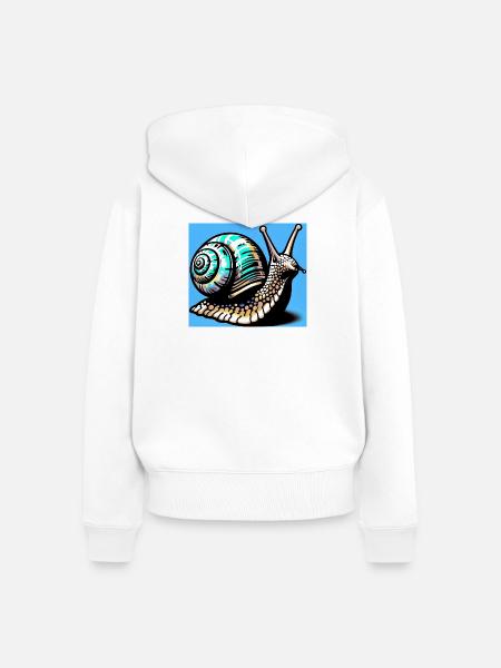 Schnecke - Frauen Premium Bio Zip Hoodie - Weiß