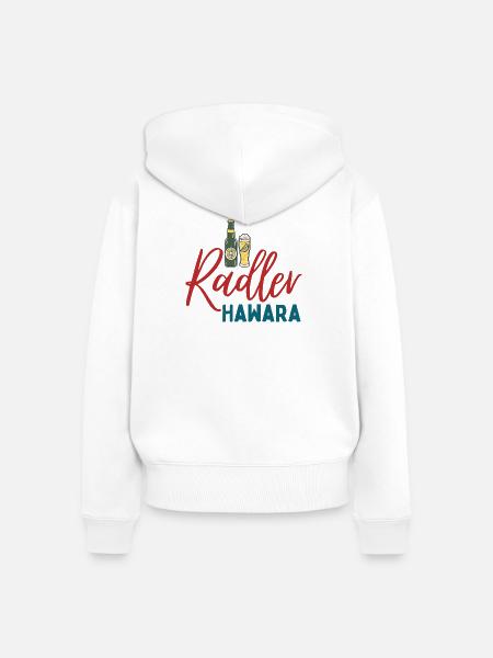 Radler Hawara Logo - Frauen Premium Bio Zip Hoodie - Weiß