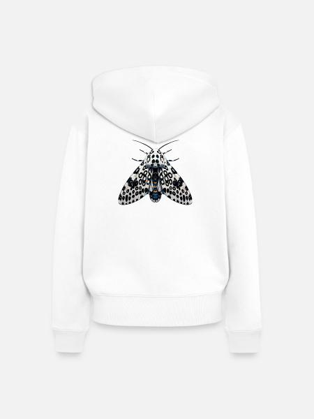 Riesen-Leopardenmotten-Hypercompe-Scribonia-Anime - Frauen Premium Bio Zip Hoodie - Weiß