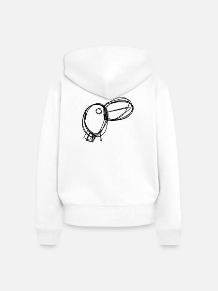 Tukan handgezeichnet - Frauen Premium Bio Zip Hoodie - Weiß