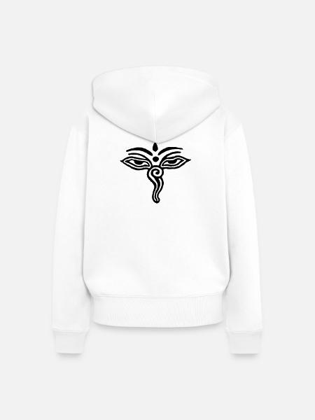 Nepalese Augen - Frauen Premium Bio Zip Hoodie - Weiß