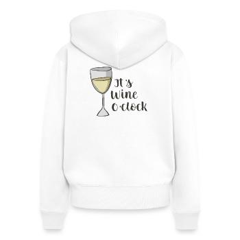 Vin - Sweat à capuche zippé Premium bio Femme - blanc - Dos - AI Model Female 172 light (172cm)