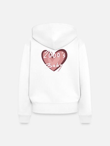 2000s Baby - Frauen Premium Bio Zip Hoodie - Weiß