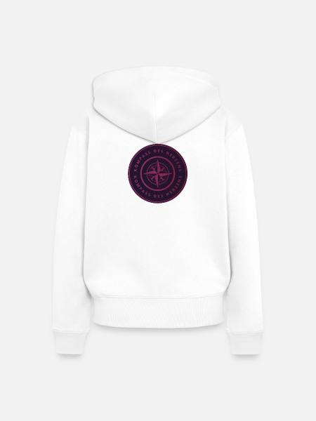 Kompass der Herzen - Frauen Premium Bio Zip Hoodie - Weiß