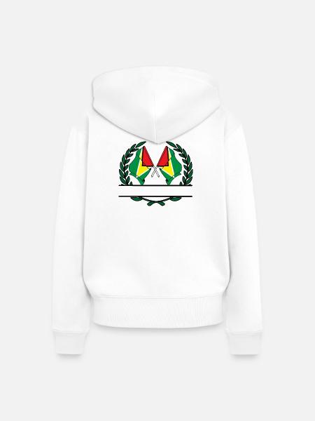 Flaggen Guyana-Lorbeerkranz-Banner - Frauen Premium Bio Zip Hoodie - Weiß