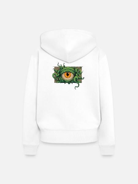 Eyeball monster - Frauen Premium Bio Zip Hoodie - Weiß