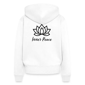 Inner Peace Lotus Yoga T-Shirt - Frauen Premium Bio Zip Hoodie - Weiß - Hinten - AI Model Female 172 light (172cm)