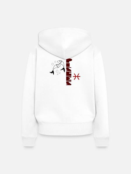 Fische Design von Cean - Frauen Premium Bio Zip Hoodie - Weiß