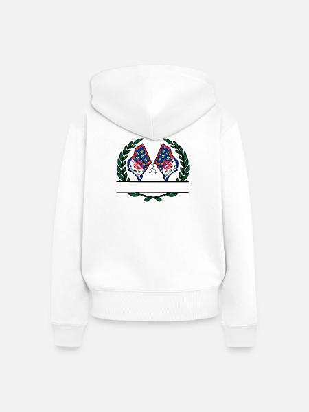Pays_de_la_Loire_lauwerkrans - Frauen Premium Bio Zip Hoodie - Weiß