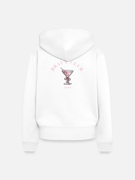 Braut Club Martini Herzen 2026 - Frauen Premium Bio Zip Hoodie - Weiß
