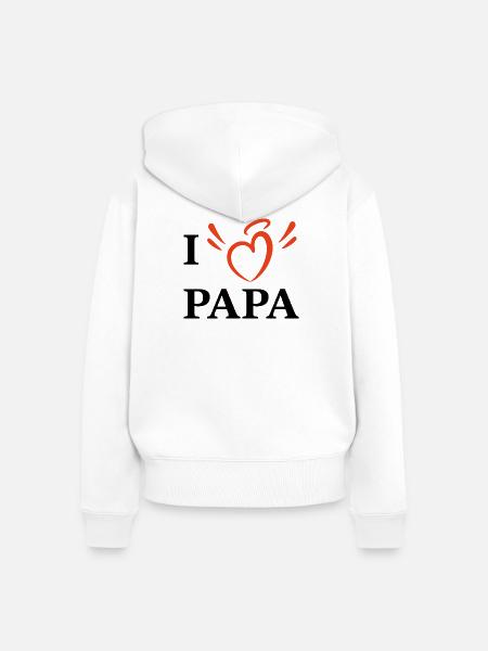 Ich liebe Papa - Frauen Premium Bio Zip Hoodie - Weiß