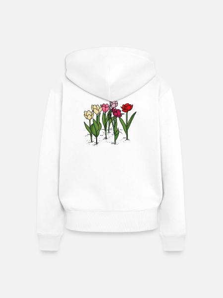 Tulpen im Frühling - Frauen Premium Bio Zip Hoodie - Weiß