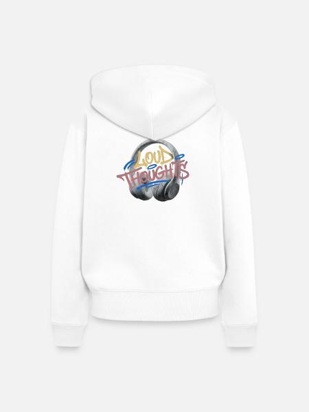 Loud Thoughts Graffiti - Frauen Premium Bio Zip Hoodie - Weiß