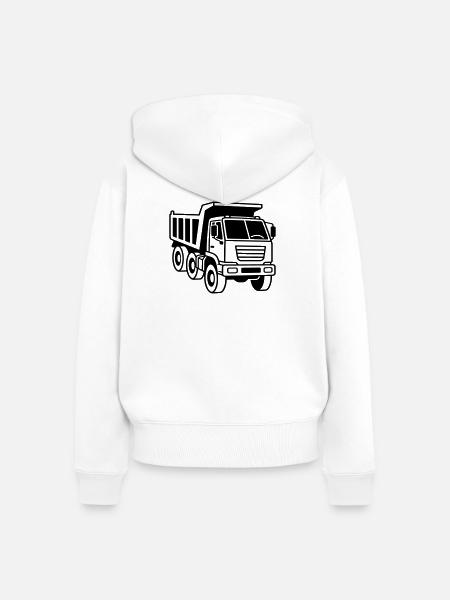 Muldenkipper - Frauen Premium Bio Zip Hoodie - Weiß