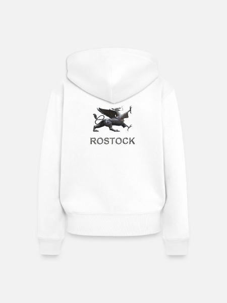 Rostock Flügeldrache Greif - Frauen Premium Bio Zip Hoodie - Weiß