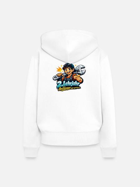 2. Lehrjahr - Anfänger war gestern - Frauen Premium Bio Zip Hoodie - Weiß