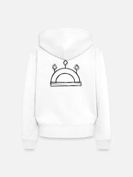 Schwibbogen handgezeichnet - Frauen Premium Bio Zip Hoodie - Weiß