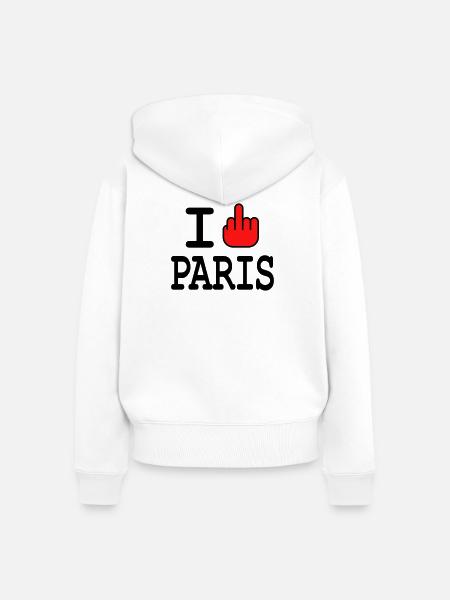 i ficken paris - Frauen Premium Bio Zip Hoodie - Weiß