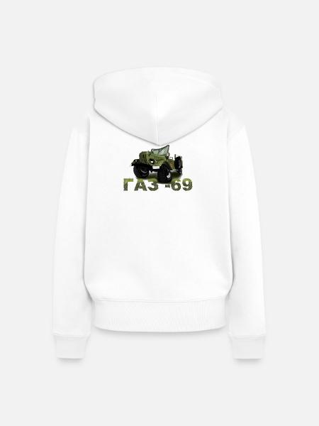 GAZ 69 - Frauen Premium Bio Zip Hoodie - Weiß