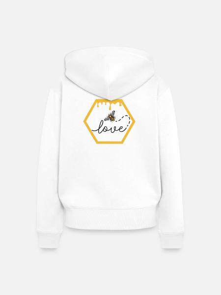 Liebe Honig - Frauen Premium Bio Zip Hoodie - Weiß