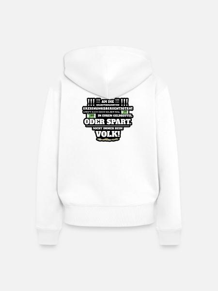 Nicht immer vom Volk - Frauen Premium Bio Zip Hoodie - Weiß