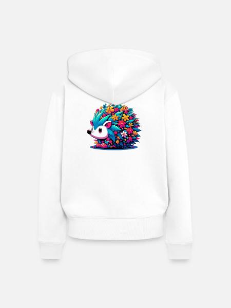 Igel - Frauen Premium Bio Zip Hoodie - Weiß