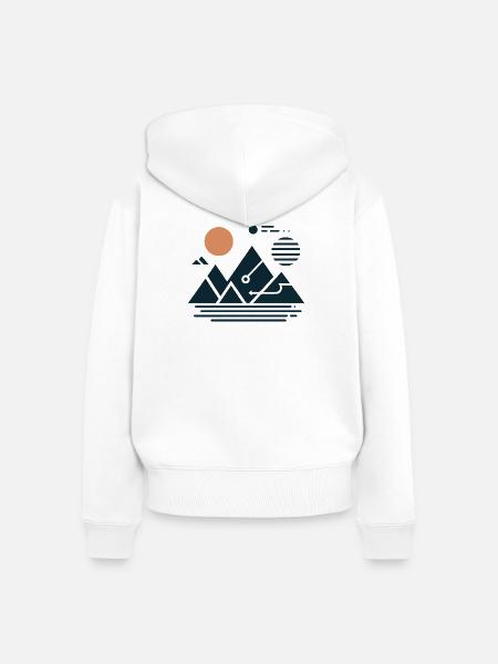 Gebirge - Frauen Premium Bio Zip Hoodie - Weiß