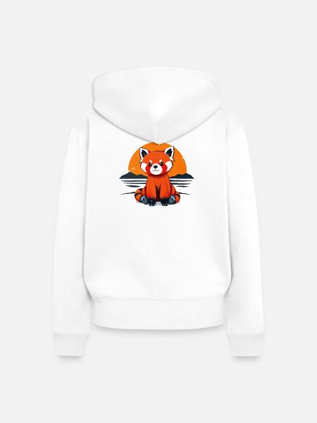 Charmanter Roter Panda - Frauen Premium Bio Zip Hoodie - Weiß
