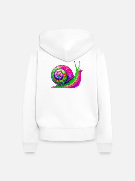 Schnecke - Frauen Premium Bio Zip Hoodie - Weiß
