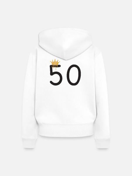 50 - Frauen Premium Bio Zip Hoodie - Weiß